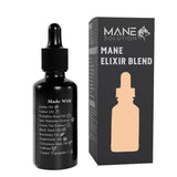 The Mane Elixir Blend hair growth oil with packaging box